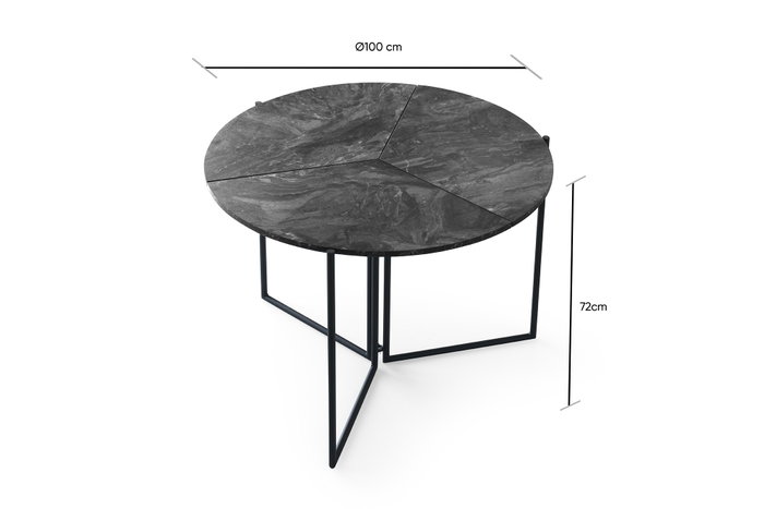 Aucune Mesa de comedor YAPRAK Antracita Redonda